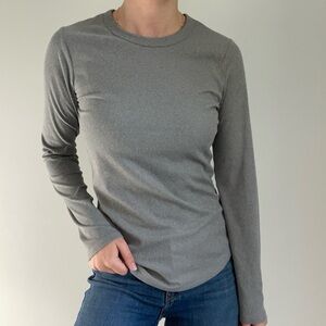 No Boundaries Gray Ribbed Long Sleeve Top